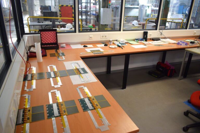 A set of the final front-end-boards and sensors assembled and ready for installation